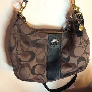 Brown Retro Coach Crossbody Bag + Purse